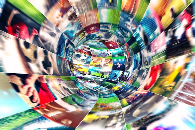 Random image rotation concept showing dynamic content selection